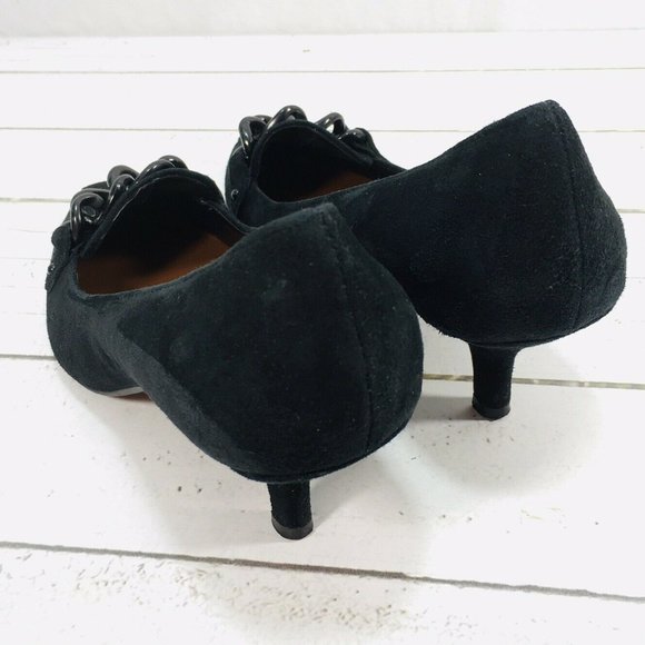 Etienne Aigner 6 M Black Suede Pointy Toe Heel - Picture 9 of 11